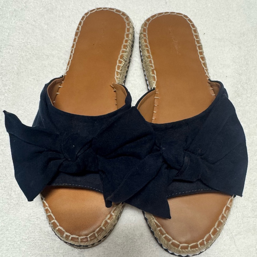 Euc Universal Thread Navy Bow Espadrille Sandals … - image 6